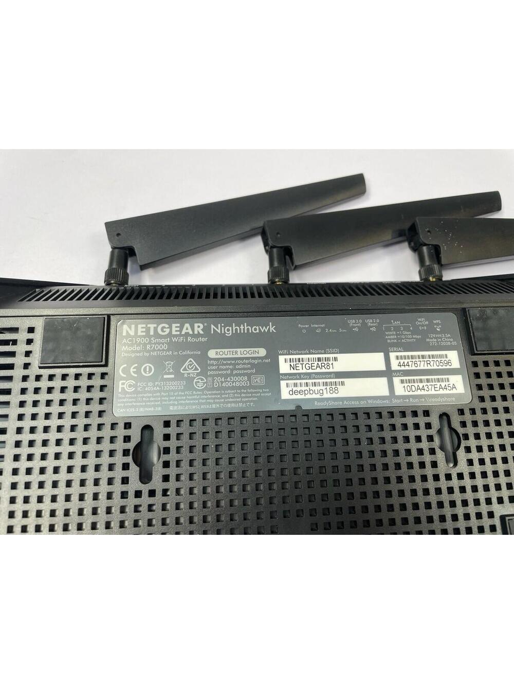 Netgear Nighthawk R7000 AC1900 Smart WiFi Router Tested Works - Picture 5 of 9